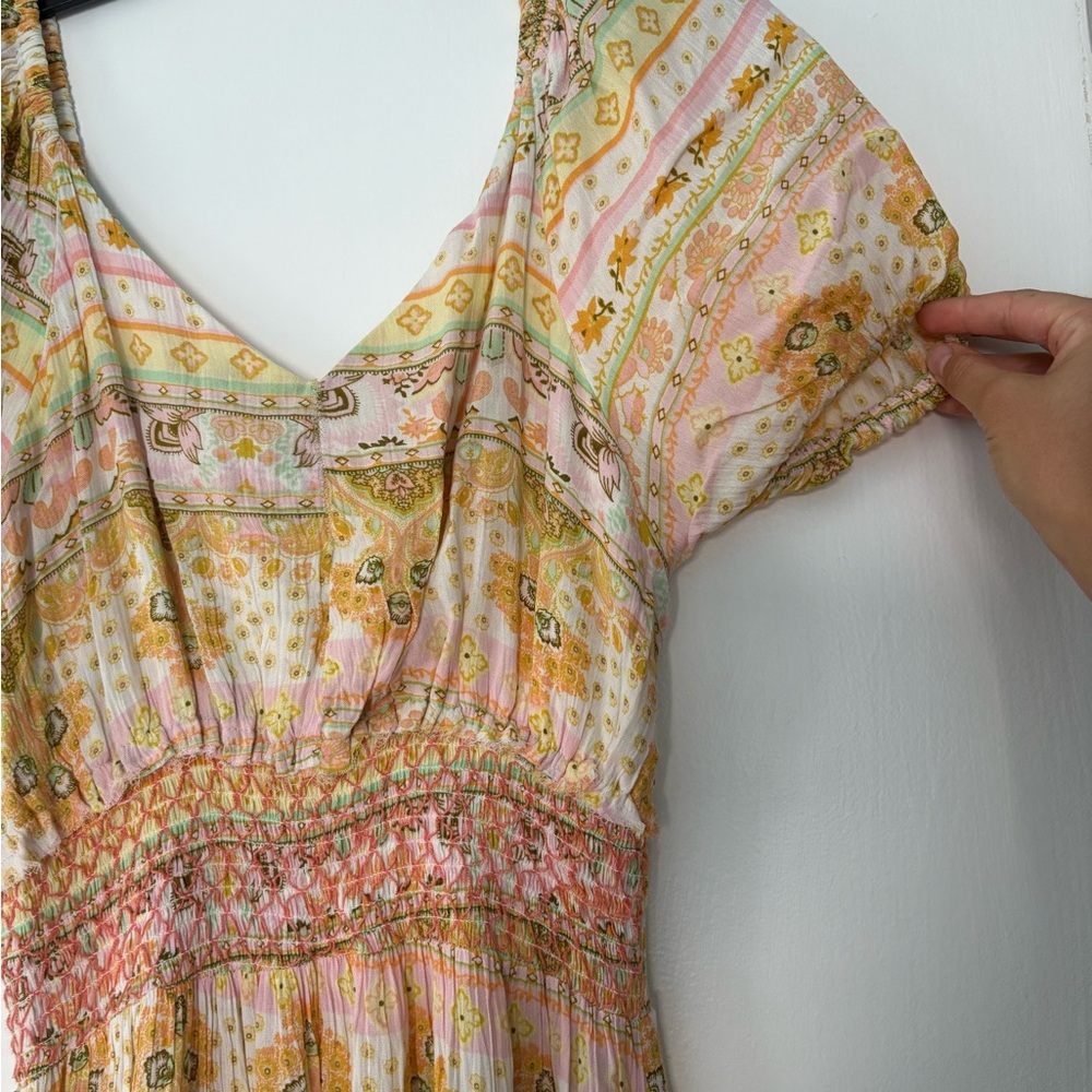 Floral Bohemian A-Line Maxi Dress w/ pockets - Picture 3 of 9